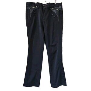 WamPum Jeans Trousers Womens L / EU 46 Black Straight W37 inch Y2K Goth Vintage